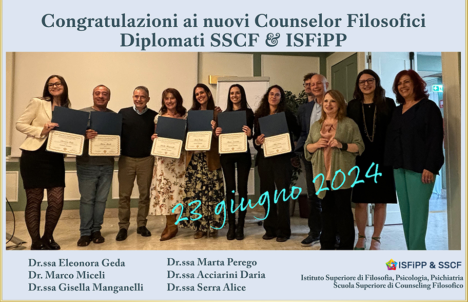 Diplomati in Counseling Filosofico della Scuola Superiore di Counseling Filosofico SSCF ISFiPP